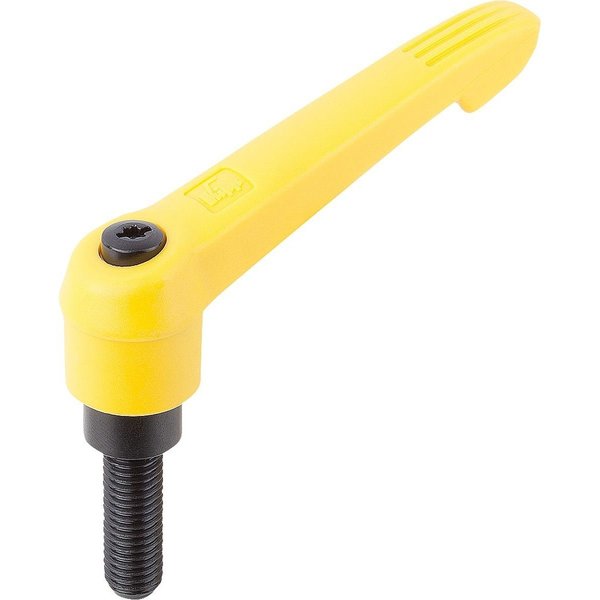 Kipp Adjustable Handle Size: 1, M05X35, Plastic, Yellow RAL 1021, Comp: Steel K0269.10516X35